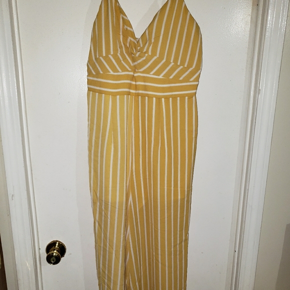 Crystal Sky Pants - Yellow & White Pinstripe - •Crystal Sky•| Jumpsuit